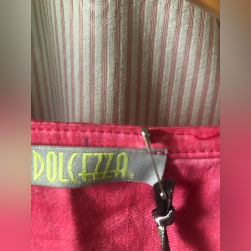 DOLCEZZA NWT candy-pink, cotton, art to wear dress - Picture 8 of 8